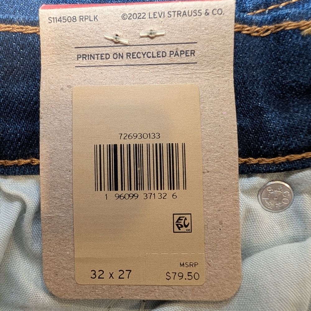 🎉 SALE 🎉 NWT Levi's Women's Ribcage Dark Blue Straight Leg Ankle Jeans - Picture 7 of 7